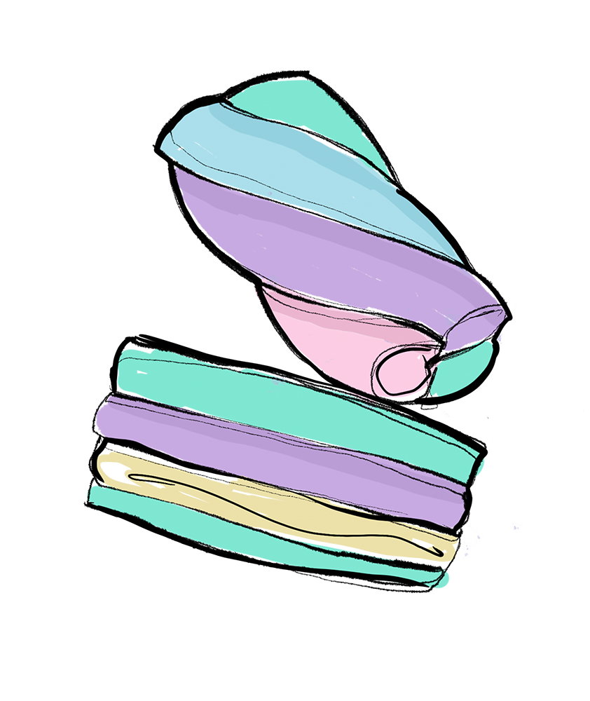 Be by Me - illustrazione di Sara Paglia di treccia di marshmellow a lecca lecca